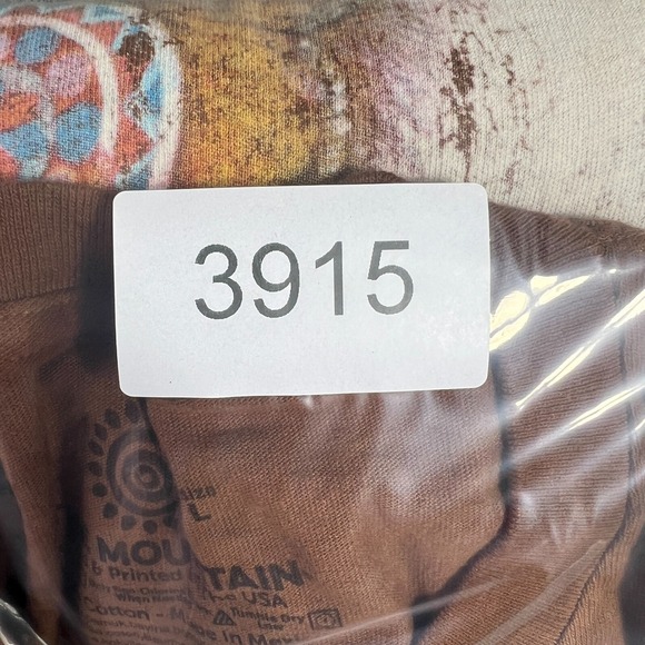 The Mountain Long Sleeve T Shirt Large Brown Native American Chief Wolves Navajo - Picture 8 of 8